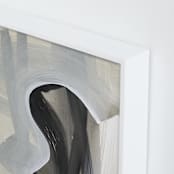 "Atmosphere" - Art Print in khaki and Off White by Angela Simeone - Frame Close-up