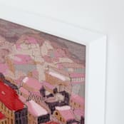 "Painted Venice cityscape" - Art Print in Pastel by Oana Prints - Frame Close-up