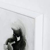 "Every Mother Counts Mother and Baby" - Art Print in Calming Grey by Kate Ahn - Frame Close-up