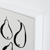 "Still-life with four pears" - Art Print in Black and Off-white by Sonya Percival - Frame Close-up