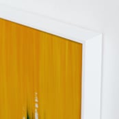 "Emerging" - Art Print in Orange Yellow by Jennifer Spencer - Frame Close-up