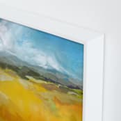 "Head for the Hills" - Art Print in Ochre by Jess Franks - Frame Close-up