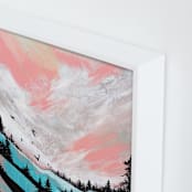 "To The Mountains" - Art Print in Salmon by Katy Abraham - Frame Close-up