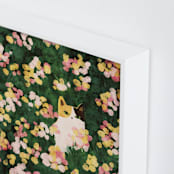 "Flower Meadow Cat" - Art Print in Daffodil Yellow by Sabrina Excene - Frame Close-up