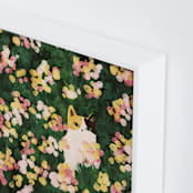 "Flower Meadow Cat" - Art Print in Daffodil Yellow by Sabrina Excene - Frame Close-up