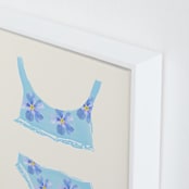 "Beach Day 2" - Art Print in Tender Blue by Johanne Dziemian - Frame Close-up