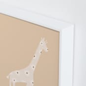 "Sweet giraffe." - Art Print in Neutral Beige by Dawn Smith - Frame Close-up