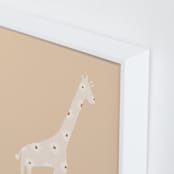 "Sweet giraffe." - Art Print in Neutral Beige by Dawn Smith - Frame Close-up