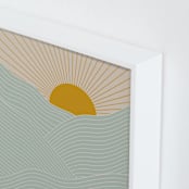 "Sun and Moon I" - Art Print in Duck Egg Blue by Zani van Zyl - Frame Close-up