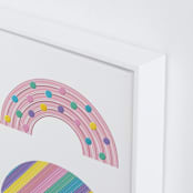 "Funny Rainbows" - Art Print in Confetti Pink by Emanuela Carratoni - Frame Close-up