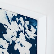 "Florid Memory Cyanotype" - Art Print in Ocean by Renée Stramel - Frame Close-up