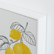 "Lamya lemons" - Art Print in Lemon and grey by Rosana Laiz Blursbyai - Frame Close-up