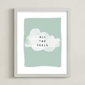 "all the feels" - Art Print in aqua by Lindsay Stetson Thompson - Framed