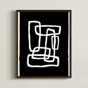 "Abstract Interlocking Shapes" - Art Print in Carbon by itsjensworld - Framed