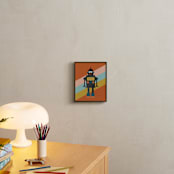 "Retro Robot" - Personalized Art Print in Pumpkin by Morgan Kendall - In a Room
