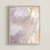 "Soft Shimmer No. 1" - Art Print in Soft Lavender Gold by Julia Contacessi - Framed