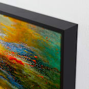 "Aerial Views" - Art Print in Citrus by MGTeevan - Frame Close-up