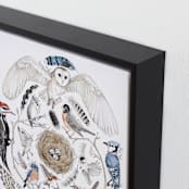 "Take Wing" - Art Print in Eggshell by Turner de Feria - Frame Close-up