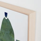 "Over The Nightstand Table" - Art Print in Green Bottle by Bethania Lima - Frame Close-up