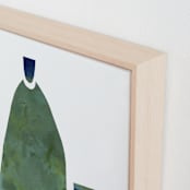 "Over The Nightstand Table" - Art Print in Green Bottle by Bethania Lima - Frame Close-up