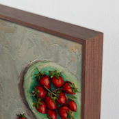 "Strawberries on a Plate" - Art Print in Crimson by Wendy Keller - Frame Close-up