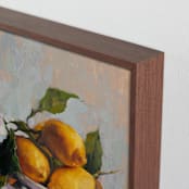 "Bowl of Lemons" - Art Print in Golden by Wendy Keller - Frame Close-up