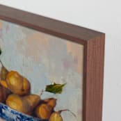 "Bowl of Pears " - Art Print in Ochre by Wendy Keller - Frame Close-up