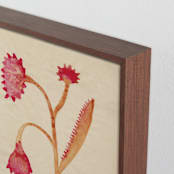 "Dream Garden Blooms 3" - Art Print in Crimson Red by Alisa Galitsyna - Frame Close-up