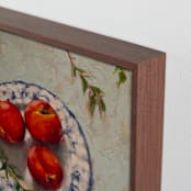 "Peaches on a Plate" - Art Print in Vermillion by Wendy Keller - Frame Close-up