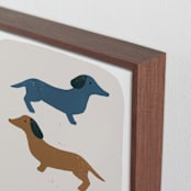 "Dachshund Parade" - Art Print in Earth by Maja Cunningham - Frame Close-up