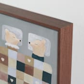 "Not a Creature Was Stirring" - Art Print in Winter Grey by Maja Cunningham - Frame Close-up