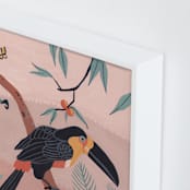 "Tropic Toucan II" - Art Print in Pink Bisque by Stefanie Lane - Frame Close-up