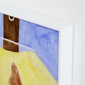 "Free to Pause" - Art Print in Banana by Akweley Creative - Frame Close-up