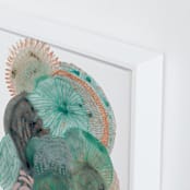 "Grey Thoughts" - Art Print in Teal by Maggie Ramirez Burns - Frame Close-up