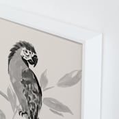 "Tropical Birds I" - Art Print in Sand by Teju Reval - Frame Close-up