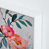 "Peony Duet" - Art Print in Hot Coral by Sonal Nathwani - Frame Close-up