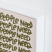 "People Need People" - Art Print in Hunter by Lissabeth Anglin - Frame Close-up