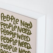 "People Need People" - Art Print in Hunter by Lissabeth Anglin - Frame Close-up