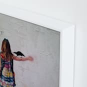 "Littlest Muse" - Art Print in Sunshine Yellow by Jamie Peterson - Frame Close-up