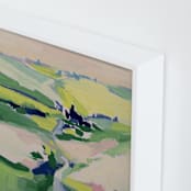 "Meandering Through" - Art Print in spring green by Alysia Quisenberry - Frame Close-up