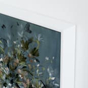 "Hydrangeas at Dusk" - Art Print in Ocean by Kelly Ventura - Frame Close-up