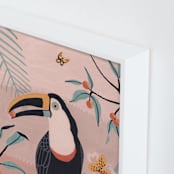 "Tropic Toucan I" - Art Print in Pink Bisque by Stefanie Lane - Frame Close-up