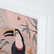 "Tropic Toucan I" - Art Print in Pink Bisque by Stefanie Lane - Frame Close-up