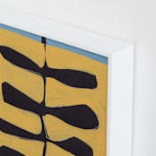 "Leaves and a Stem" - Art Print in Marigold by Deborah Velasquez - Frame Close-up