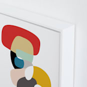 "Off the Coast On the Shore" - Art Print in Cerulean by Christina Flowers - Frame Close-up