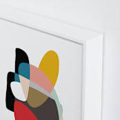 "Up Down and Back Around" - Art Print in Cerulean by Christina Flowers - Frame Close-up