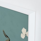 "Cool Tone Abstract Botanical II" - Art Print in Smokey Turquoise by Caryn Owen - Frame Close-up