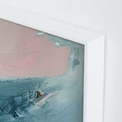 "Santa Cruz Surfer" - Art Print in light turquoise blue by Caryn Owen - Frame Close-up