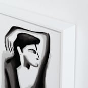 "Contemplation" - Art Print in Midnight by Mansi Verma - Frame Close-up