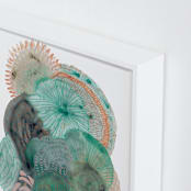 "Grey Thoughts" - Art Print in Teal by Maggie Ramirez Burns - Frame Close-up